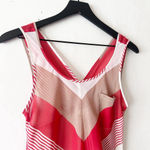 Mine Red Beige Chevron Stripe Sleeveless V Photo 1