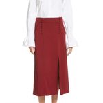 ALC Frank A.L.C. Sydney Slit Midi Skirt Red Buttons Photo 3