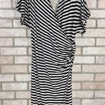 Boden Crossover Ruched Nautical Striped Midi Dress Size 8L Photo 4