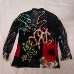 Alberto Makali  Black Multicolor Y2K Artistic Blazer Photo 3
