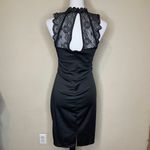 chicme Black Lace Mock Neck Open Back Sparkle Cocktail Dress XL Photo 3