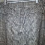Chico's Metallic Plaid Gray Brown Gold Wide Straight Leg Mid Rise Trouser Pants Photo 8