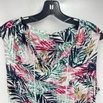 Beach lunch lounge Womens Tropical Print Blouse Top Multicolor Sleeveless Size X Green Photo 5