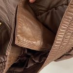 Moda International Brown Leather Jacket with Fur Trim Photo 6