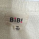 Bibi Cream Crew Neck Pullover Knit Sweater Size Medium Photo 2