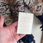 Boston Proper  Fringe Tapestry Novelty Jacket Navy Multicolor Photo 7