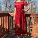 Maroon Lace Sweetheart Vintage Dress Red Photo 1