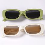 4 Pieces Retro Sunglasses Vintage Sunglasses Small Square Rectangle 90s Glasses Trendy Y2K for Women Photo 1