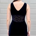 Harlow Vintage Black Velvet High Neck Sheer Panel Romantic Goth Gown Size 6 Photo 3