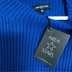 Central Park West NWT Area Stars Blue Green & Black Color Block Mock Neck Knit Oversized Sweater M Photo 7