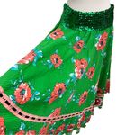 TRELISE COOPER Applique Yourself SKIRT Kelly Green Poppy Print Fairycore Fun Size 8 Photo 5