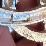 Trifari Vintage Crown  Snake Knot Brooch Silver Tone Textured Serpent Pin Jewelry Photo 3