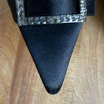 Christian LaCroix Black Satin Formal Slingback Pumps Rhinestone Buckle Size 36 6 Photo 4