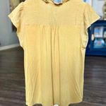 Yellow Flower Embroidered Cap Sleeve w/Ruffles Blouse Size L Photo 2