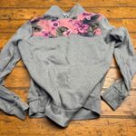 PINK - Victoria's Secret  Gray Floral Quarter Zip Sweatshirt Women's Size Small Photo 4