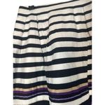 White House | Black Market WHBM White Black Purple Striped Flare Lined A-Line Skirt Women Sz 6 Photo 3