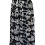 Theory  Silk Black White Musea Cubist Plaid Maxi Dress Size Medium Photo 0