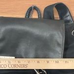 Perlina Vintage  Black Nylon & Leather Buckle Accent Drawstring Backpack Photo 4