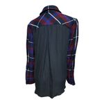 L'Agence  “Denise” Multicolor Plaid High Low Button Front Top, Large Photo 6