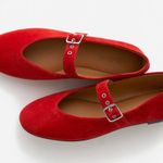 Madewell The Remy Mary Jane Flat in Bandana Red, size 8 1/2 Photo 0