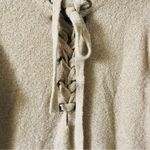 Lovers + Friends  Suki knit Sweater Dress Tie Back taupe S cozy stretchy Photo 8