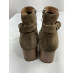 Aquatalia Womans Ankle Boots 10 M Taupe Side Zip Strap Buckle Accent Block Heel Photo 4