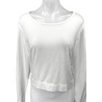 Anthropologie  Women's White Long Sleeve Boat Neck Pullover Tee T-Shirt Top Sz M Photo 0