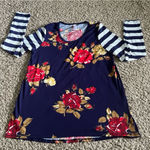 LuLaRoe Luloroe Women's High Low Long‎ Sleeve Rose Floral Design Size Medium Photo 0