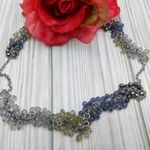 Coldwater Creek Silver Tone Long Station Chain Necklace Blue Ombre Crystal 36" Photo 6