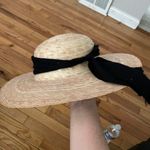 Hat summer vacation beach natural straw raffia round tie neutral prairie rustic handmade Coastal Cottage Western Tan Photo 2