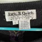 Jack B Quick ribbon beaded embroidered owl cardigan size large Black Photo 3