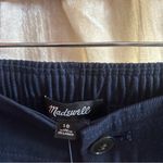 Madewell The Neale Short Drapeweave Linen Navy Blue Pleated Old Money NWT Sz 10 Photo 4