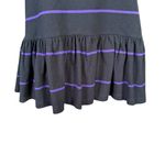 Anthropologie sleeveless black and purple stripe pullover peplum ruffle top S Photo 5