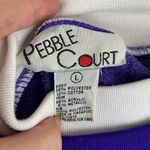Vintage Pebble Court Purple Christmas Bow Mock Turtleneck Sweatshirt Large Photo 6
