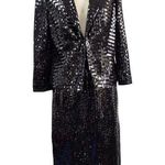 The Limited Vtg   Black Paillette Sequins Skirt Set Suit Fully Lined Sz M Evening Photo 0