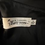 Rickie Freeman Teri Jon Pleated Midi Dress Size 14 Collar 3/4 Sleeve Black Silk Photo 8