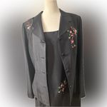 Tina Hagen L A Size 12 Vintage Silk Dress suit Black Photo 5