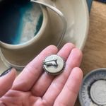 Antique Italian micromosaic sterling silver screw on earring (single) Blue Photo 1