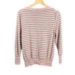 J.Crew 100% Merino Wool Pink Striped Sweater Women’s Medium Pullover Lightweight Photo 1