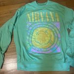 Nirvana Smiley Face Sweatshirt Crewneck Lime Photo 0