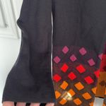 Misook ‎ Women's Colorblock Diamond Cardigan Sweater Black Geometric Long Line S Photo 6