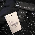 Lane Bryant Geometric Rhinestone Shirt Top Sweater Black Cotton Wool Blend 26-28 Photo 4