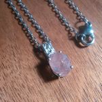 Cherry Tanzurine Sterling Silver Pendant Stainless Steel Necklace Pink Photo 3