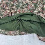 Very J  Ruffle Tunic Top Dress Sz L Green Paisley Boho Cottage 70s Festival Retro Photo 9