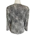 Alex Evenings Faux Wrap Animal Print Knit Dressy Top Petite Size Large Photo 1