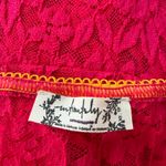 Free People  mini dress or tunic floral lace slip XS hot pink Photo 3