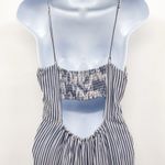 Abercrombie & Fitch Striped Romper Smocked Open Back Jumper Blue White Shorts Photo 7