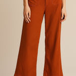 Maeve Anthropologie The Colette Wide Leg High Waisted Cropped Pants Orange Sz 6 Photo 0