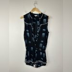 Poupette St. Barth Joe Button Down Jumpsuit Romper in Navy Brush Size S Photo 1