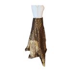 Nazila Couture Metallic Brocade Patterned Women's Skirt, size Large Gold Photo 1